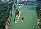 Die Mündung des Wiener Donaukanals beim Praterspitz, Donau-km 1919,3